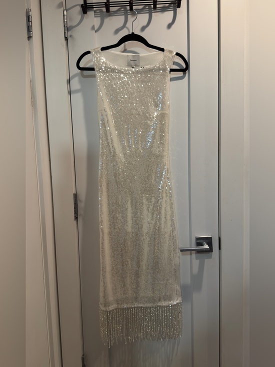 Reformation Dresses & Skirts - Reformation Ivory Sequin Fringe Midi Dress